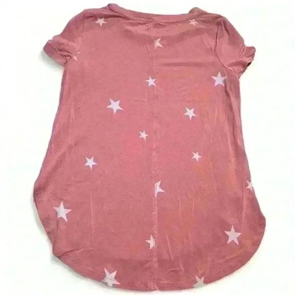 Old Navy - Coral high-lo Top with White Stars- Girls Small (6/7) - Picture 2 of 3